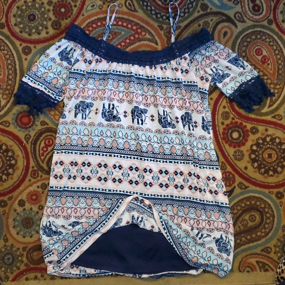 Stella Tweed Off-Shoulder Boho Shirt